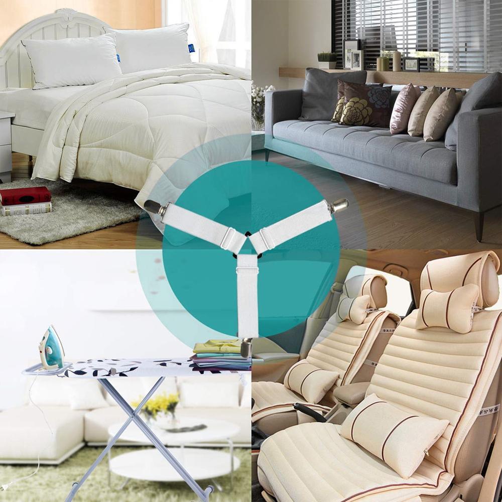 BowLift | Bed Sheet Tighter, 8-Pack Adjustable Triangular Elastic Band Straps