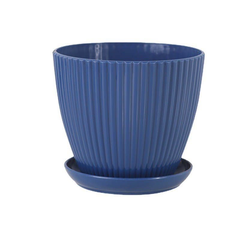 BowLift | Flower pot with groove structure and saucer – Sturdy plastic pot for plants