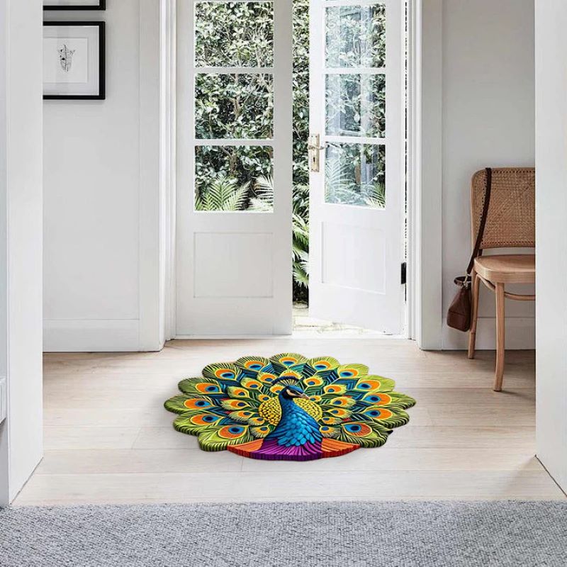 BowLift |  Quick-drying non-slip peacock floor mat