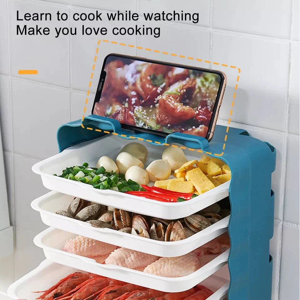 Wall Mount 6pcs Tray Organizer Bowlift