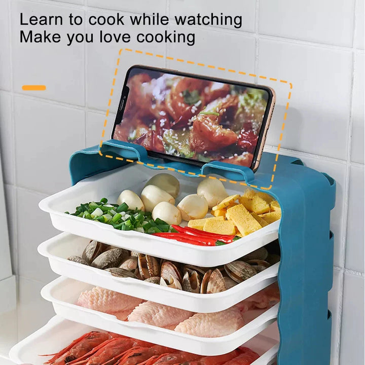Wall Mount 6pcs Tray Organizer Bowlift