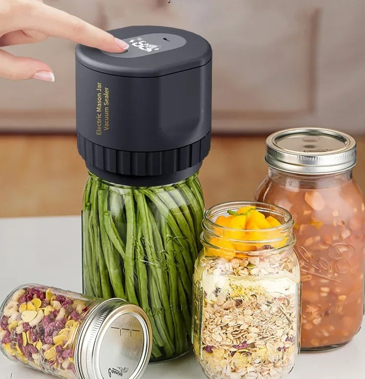 BowLift | Cordless Mason Jar Vacuum Sealer Kit – Wide Mouth Food Preservation System with Airtight Electric Seal