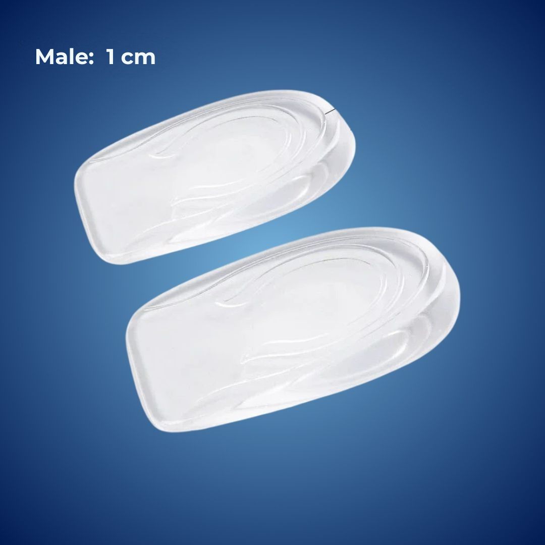 LiftComfort Silicone Gel Heel Lifting Inserts | Height Increase - Pain Relief for Plantar Fasciitis - Shock Absorption - Better Posture Bowlift