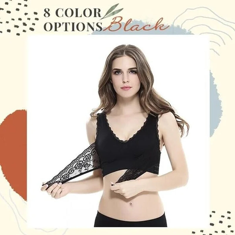 BowLift | Front Cross-Side Buckle Lace Bra