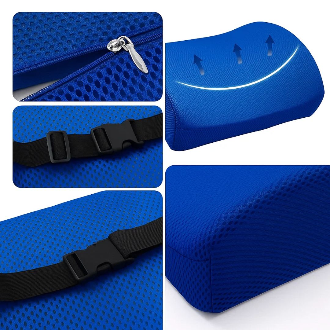 DriveEase | Car Lumbar Support Cushion – Memory Foam Relief – Breathable Mesh – Ideal for Commute & Long Drives Bowlift
