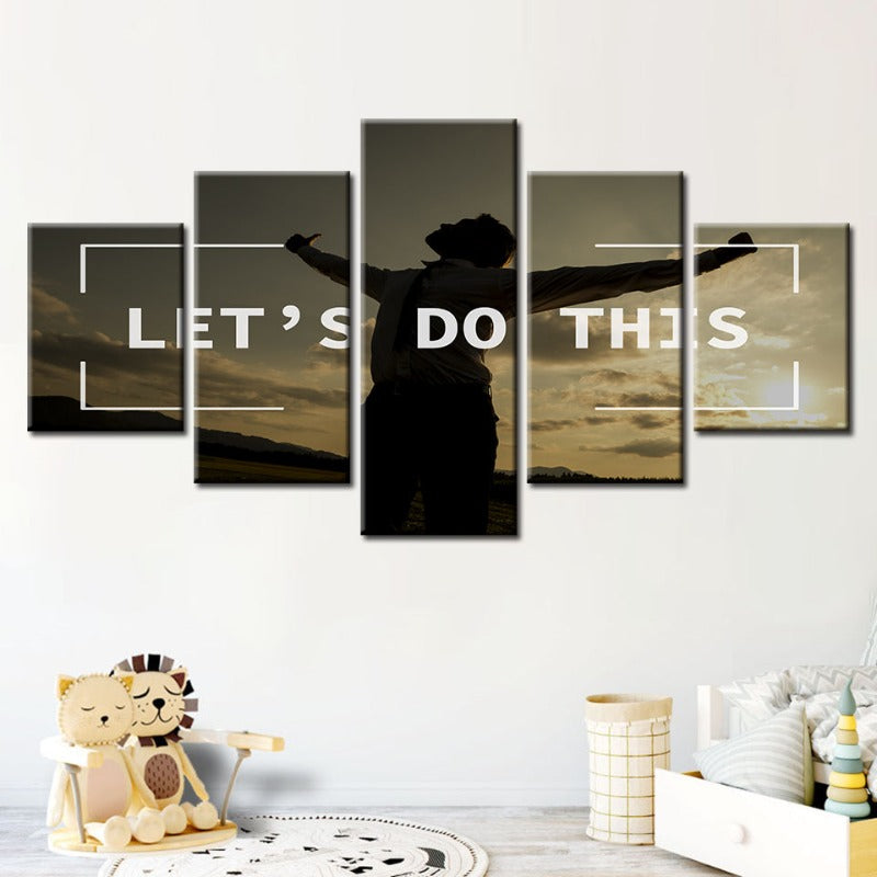 5 Piece Let's Do This - Canvas Wall Art Painting | Bowlift
