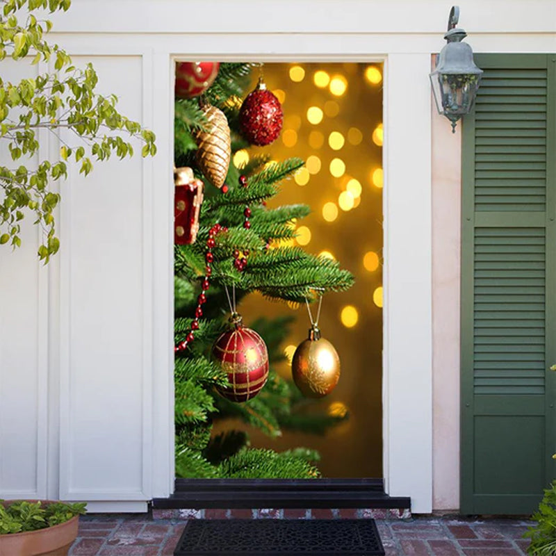 BowLift | Christmas Door Cover | Fabric Front Door Decoration | Washable & Reusable | 91×203cm