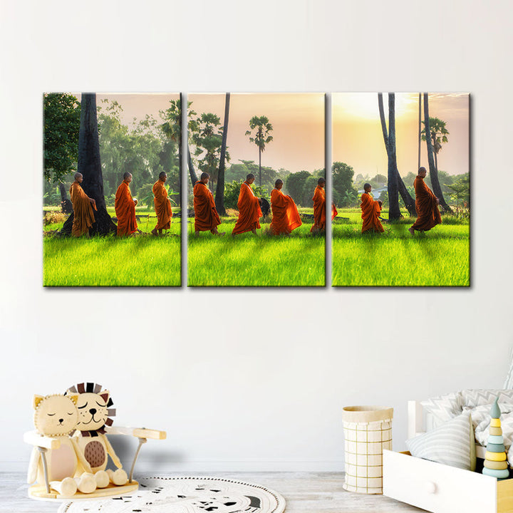 Morning Walk 3 Piece - Canvas Wall Art Painting | Bowlift