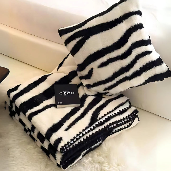 BowLift | Zebra Print Luxe Faux Fur Blanket