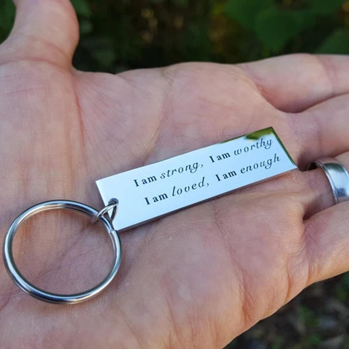 BowLift | Stainless Steel "I am strong" Keychain