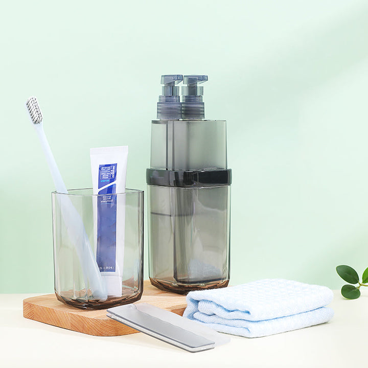 BowLift | 8-in-1 Portable Sub-Bottle, with 2 Cups, 2 Travel Bottles, Soft Toothbrush, Foldable Comb, Toothpaste & Towel