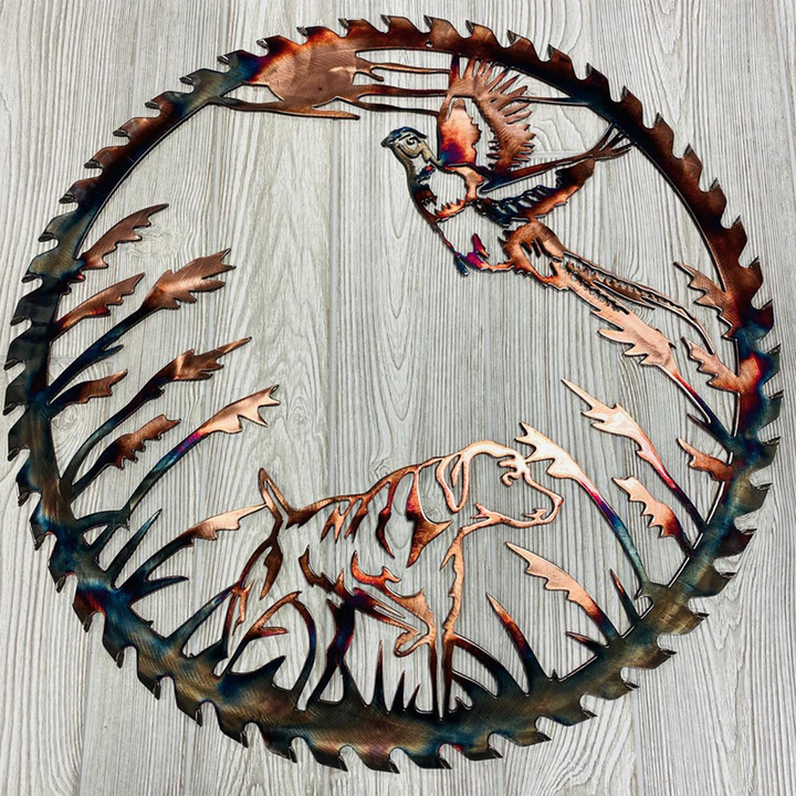 BowLift | Solo Mallard Hunting & Trout Fishing Scene Creative Metal Wall Art Craft