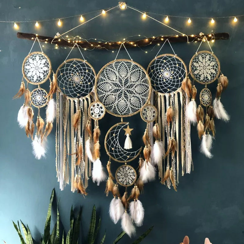 BowLift | Dreamcatcher Moon and Stars hanging over the bed (5 PCS)