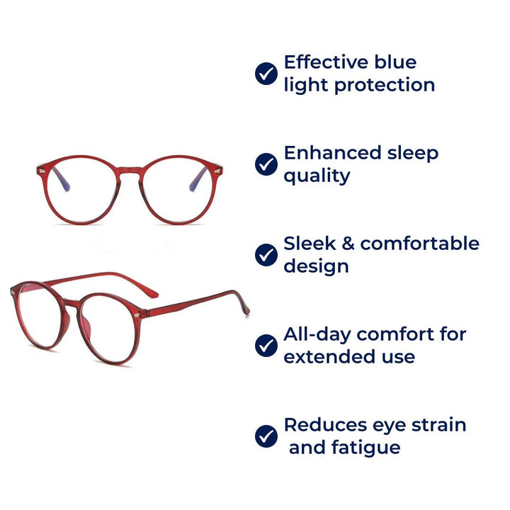LumiShield | Blue Light Blocking Glasses – Reduce Eye Strain – Improve Sleep – Stylish & Comfortable – Ideal for Screen Use Bowlift