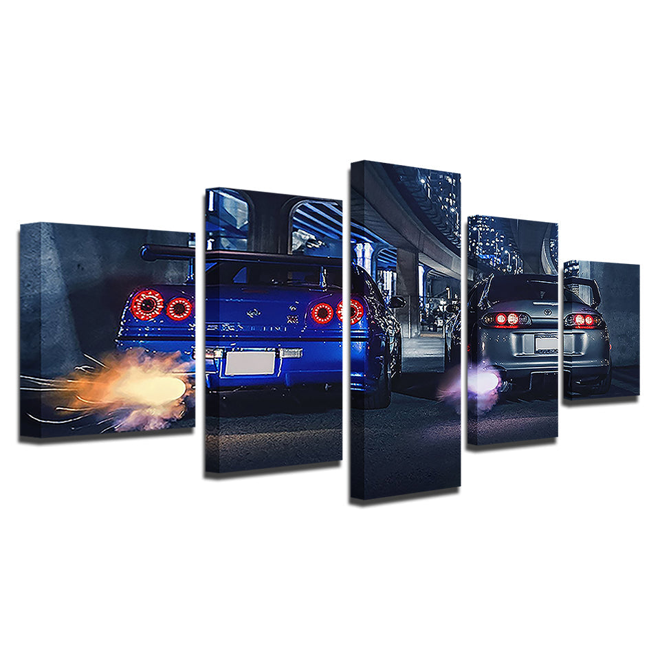 Car Racers 5 Piece - Canvas Wall Art Painting | Bowlift