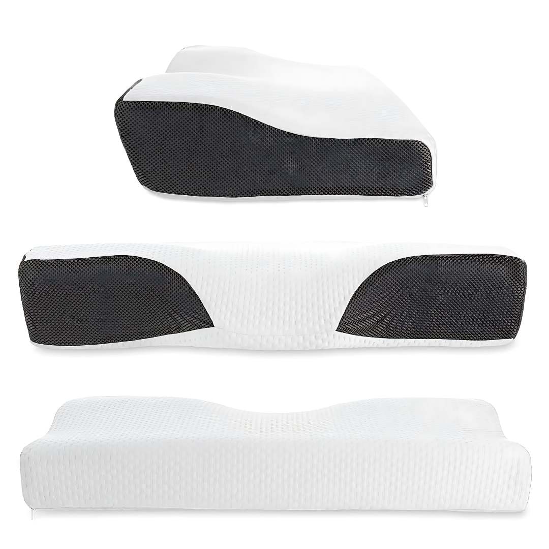 RestAlign Memory Foam Neck Support Pillow | Contoured Alignment for Neck Pain Relief and Improved Sleep Quality Bowlift