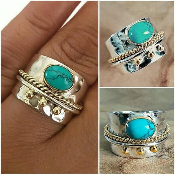 BowLift | Sterling Silver Turquoise Wide Band Ring