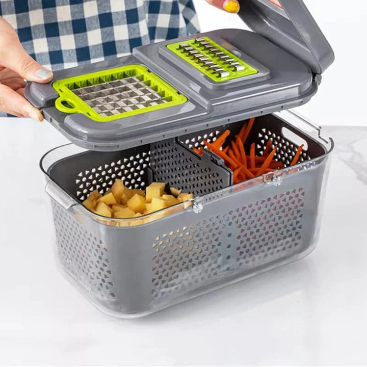 Vegetable Chopper Colander Basket Cutter Bowlift