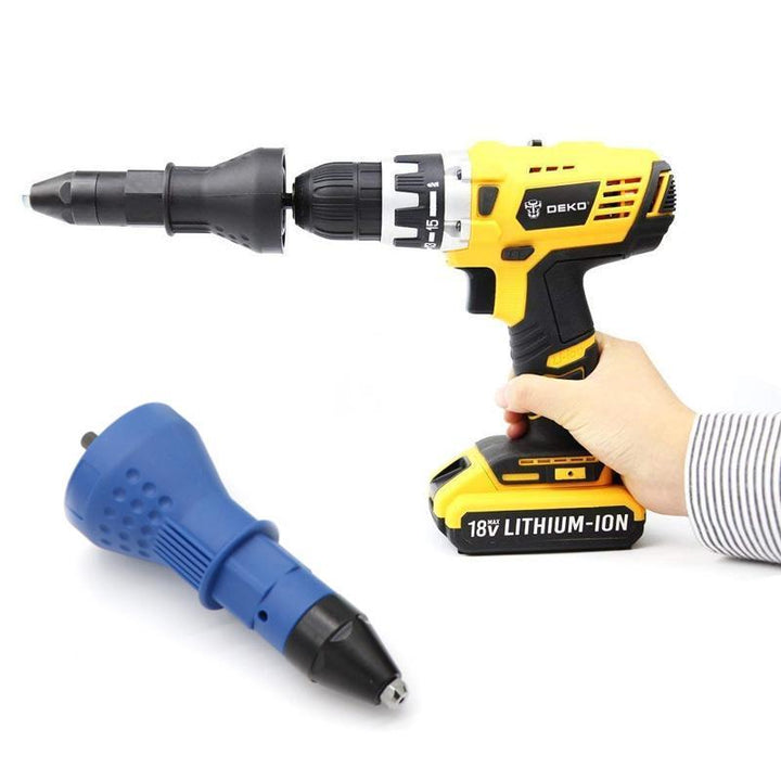 Removable rivet gun drill adapter | Bowlift