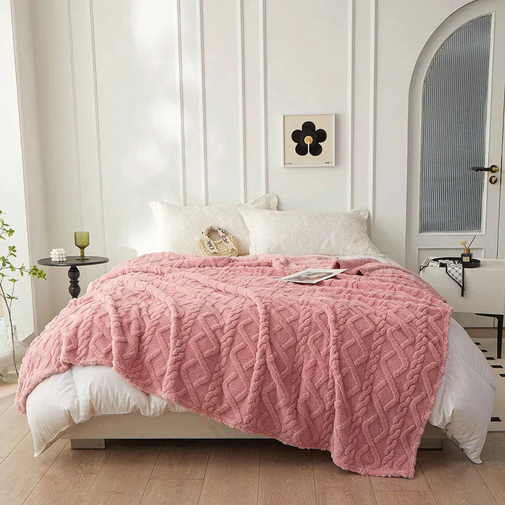 BowLift | Reversible Thick Lambswool Blanket - CozyLuxe