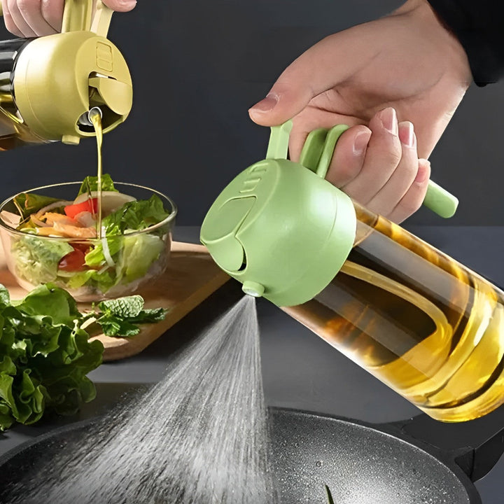 2-in-1 Olive Oil Dispenser and Sprayer for Cooking, Salad, Frying and BBQ Bowlift