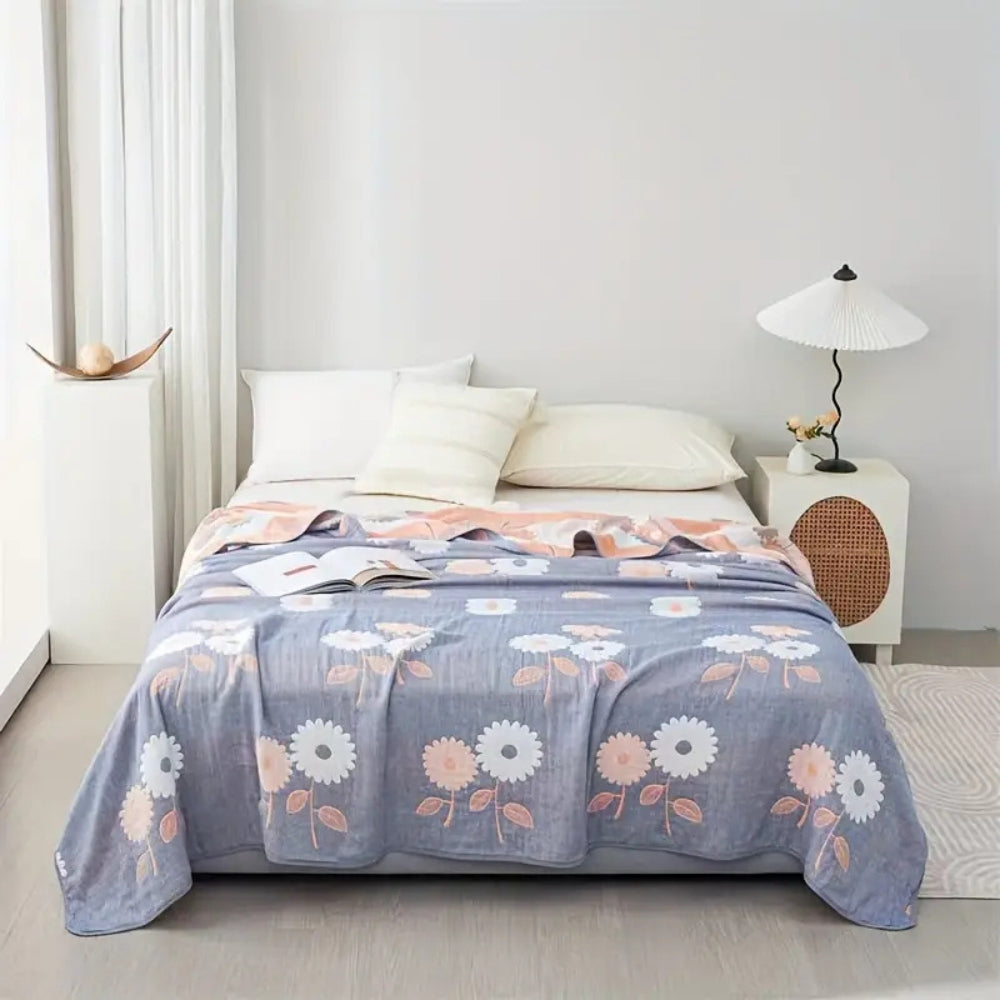 BowLift | Zyphara Reversible Cotton Floral Blanket