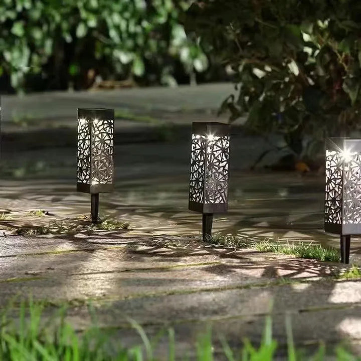 Garden Solar-Powered Stake Lights - Waterproof Outdoor LED for Pathway, Landscape, Driveway, Walkway and Decorations (4-PACKS) Bowlift