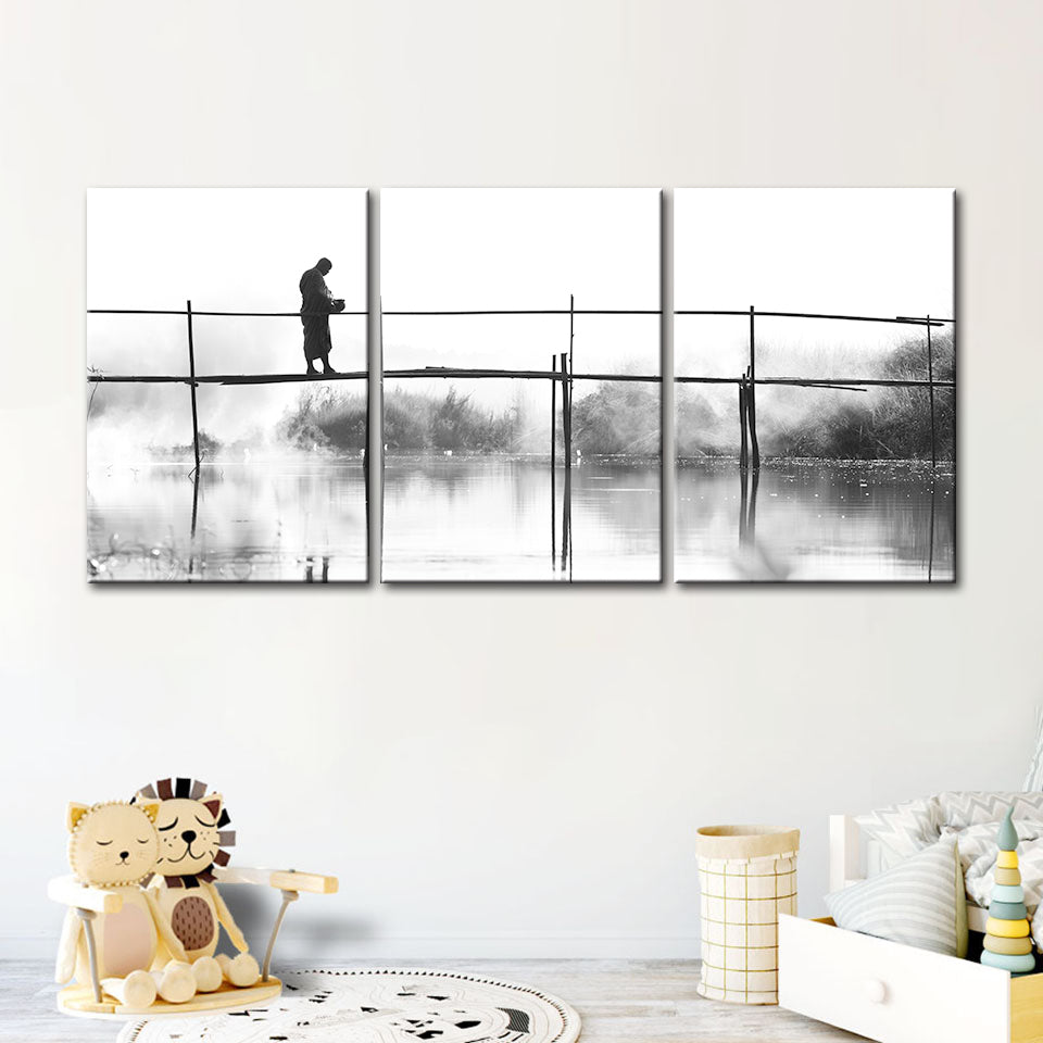 Bridge Walking 3 Piece - Canvas Wall Art Painting | Bowlift