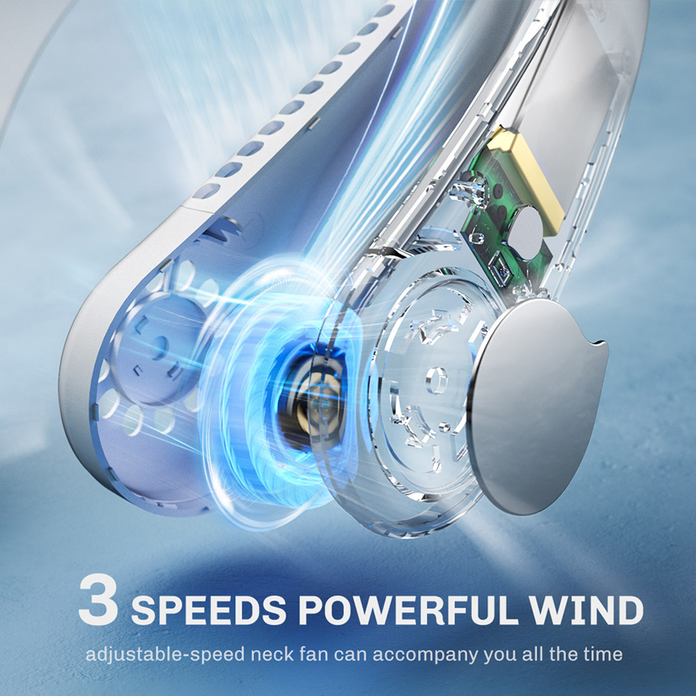 Portable Neck Fan, Bladeless Neck Fan Rechargeable | Bowlift