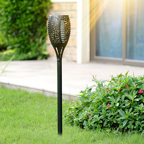 BowLift | FlameGlow Solar Tiki Torches | Flickering Flame Lights | Sustainable Garden Lighting