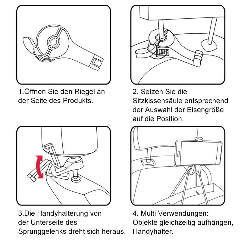 BowLift | Hook for car seats with phone holder