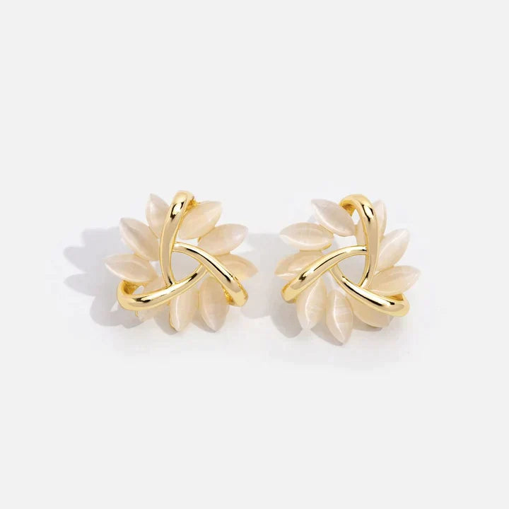 Chic Opal Floral Stud Earrings Bowlift
