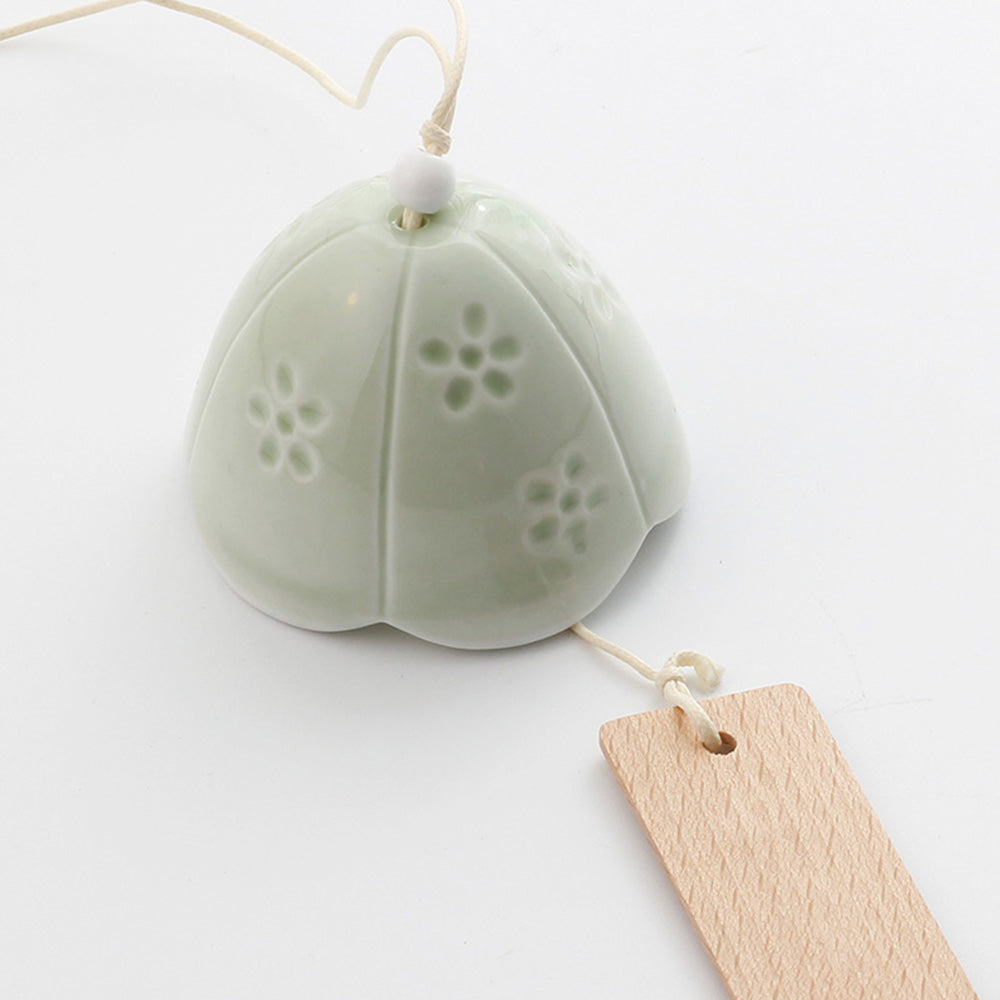 BowLift | Japanese Ceramic Bells, Sakura Bell Rings, Hanging Garden Bells, Living Space Garden Decoration, White