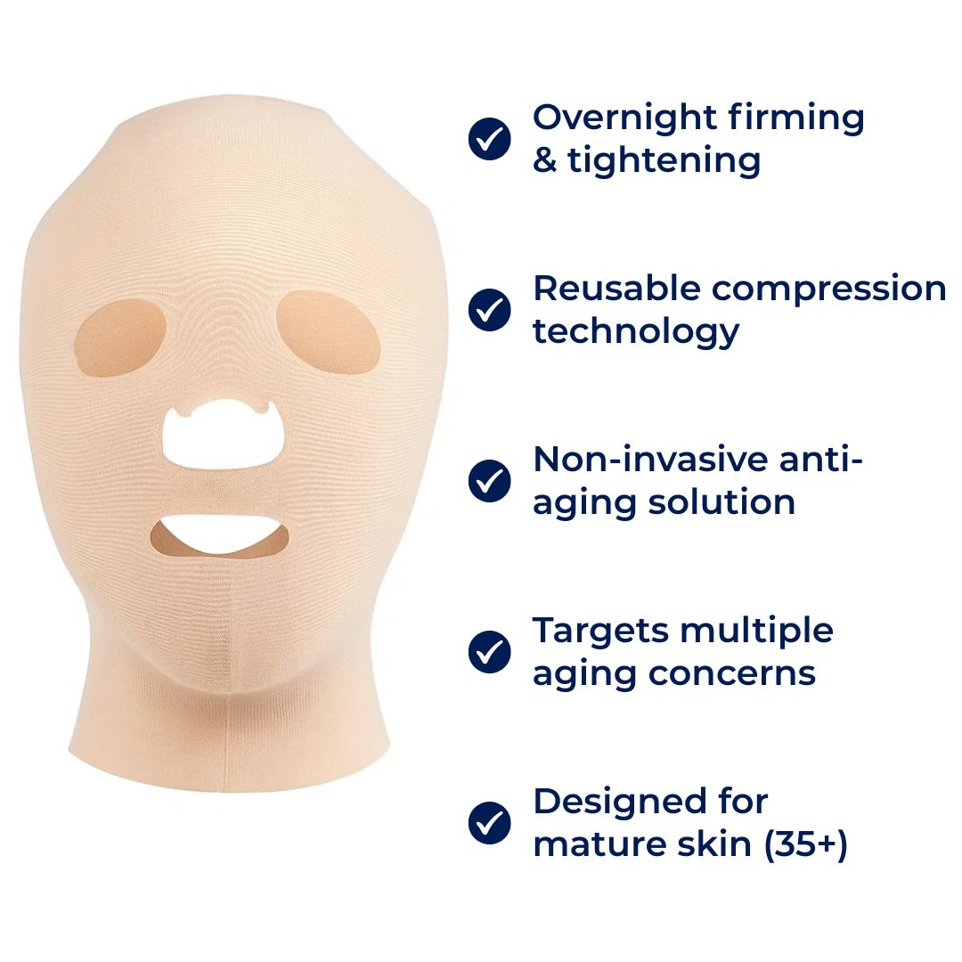 FirmLift | Anti‑Wrinkle Face Lift Mask – Reusable Compression – Soft Ergonomic Fit – Overnight Firming & Tightening for Mature Skin Bowlift