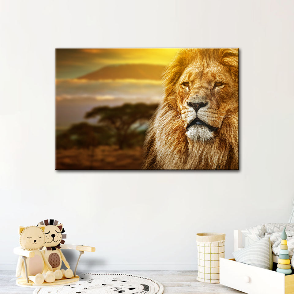 Unamused Lion - Canvas Wall Art Painting | Bowlift