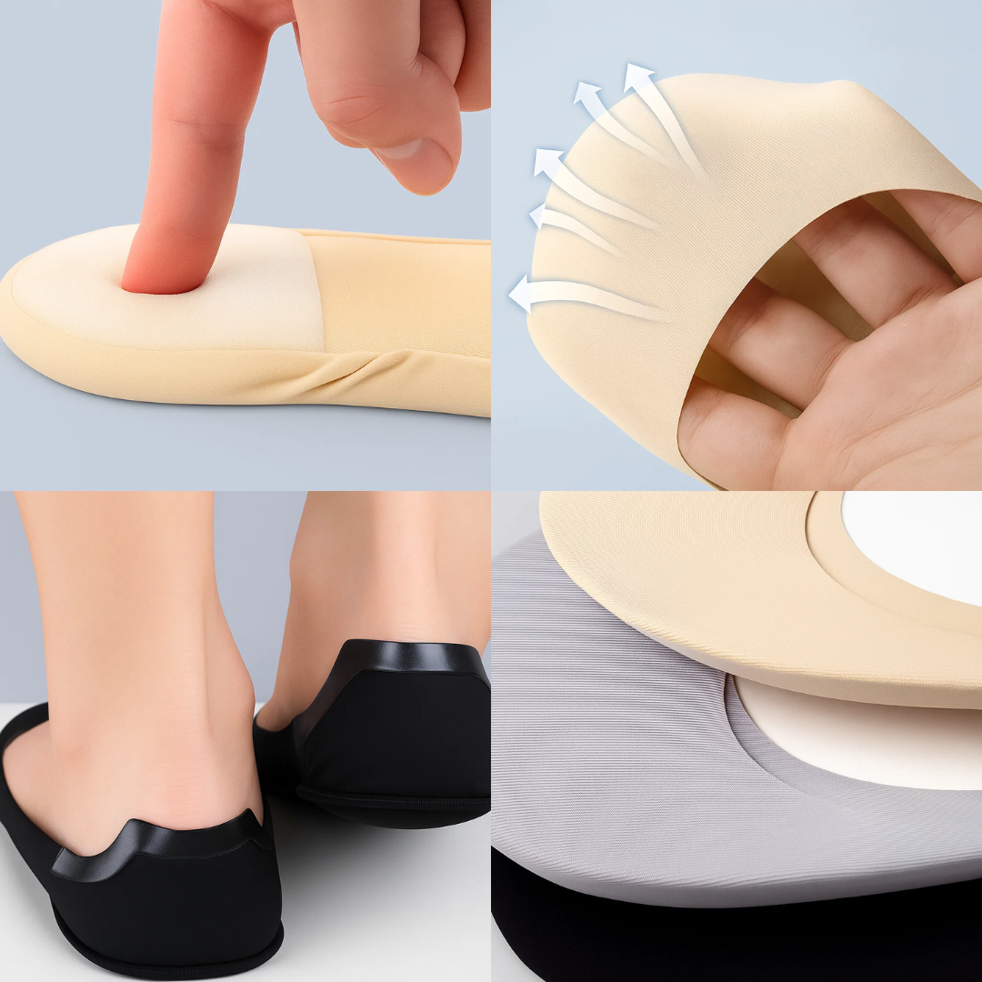 Show Padded Socks – Shock Absorbing Comfort – Breathable Cotton Cushion – Anti-Slip Heel – Women All-Day Walking Relief Bowlift