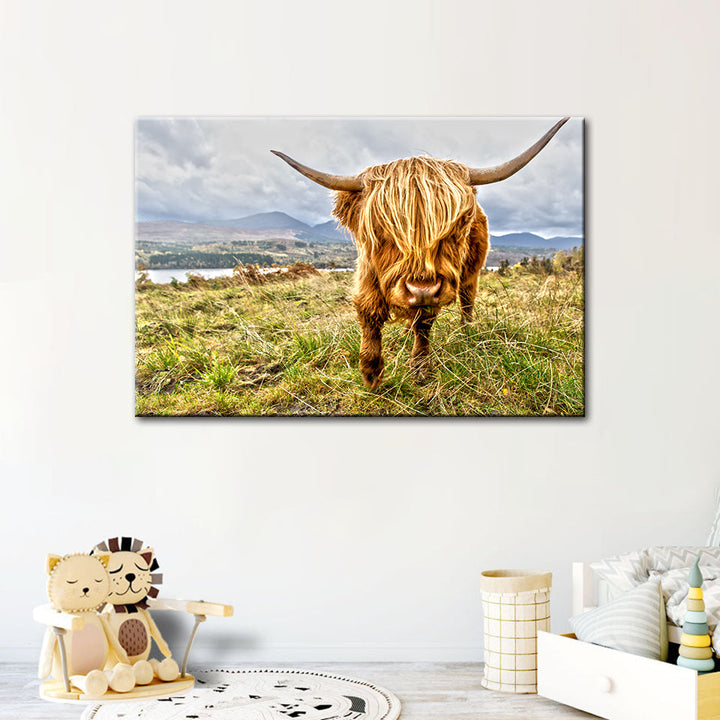 Cute Wild Cow - Canvas Wall Art Painting | Bowlift
