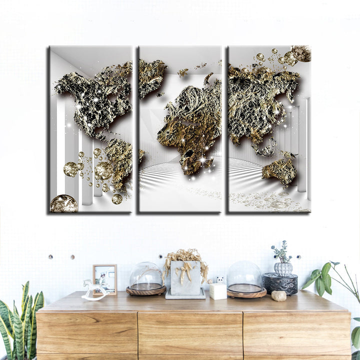 Classic Old Age Rustic World Map-Canvas Wall Art Painting | Bowlift