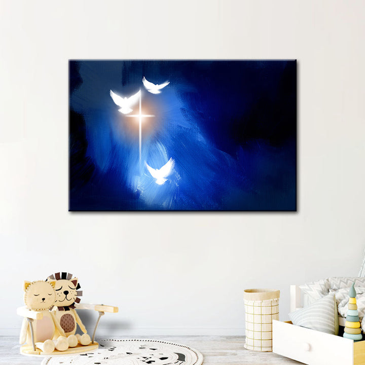 Shining Doves - Canvas Wall Art Painting | Bowlift