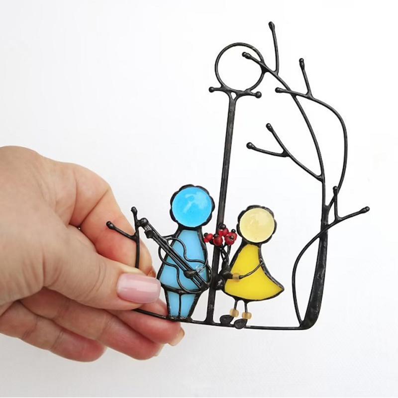 BowLift | Handmade Glass Sun Catcher Angel – Window Decoration 14x10 cm