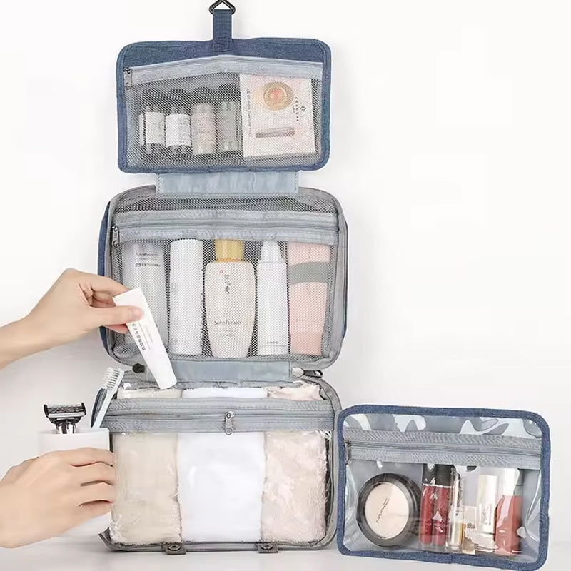 Water-repellent make-up bag with hanging hook | Bowlift