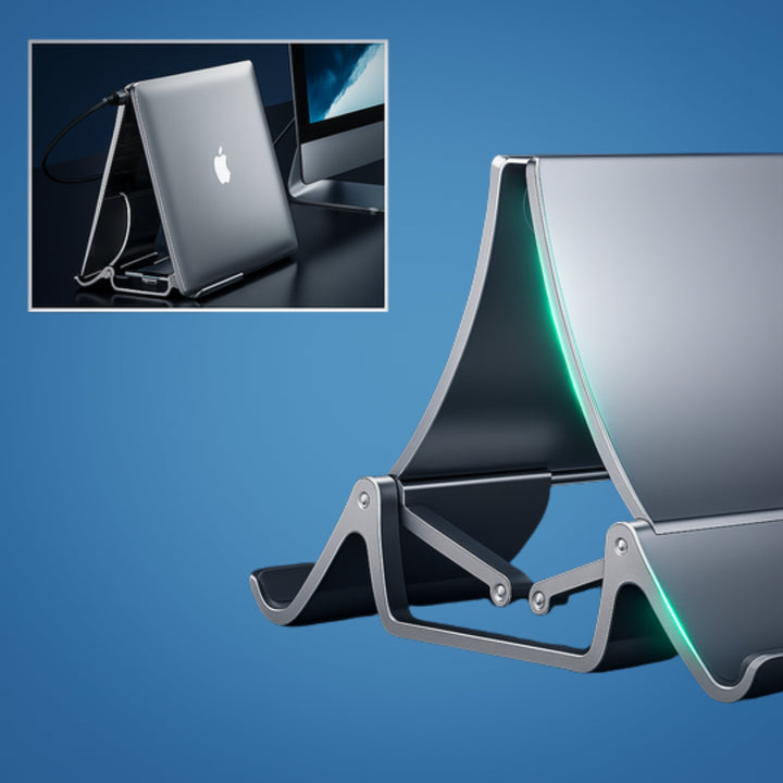 Adjustable Aluminium Design – Space-Saving Cooling Holder for Workstations Bowlift