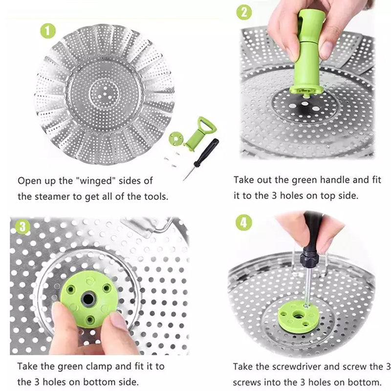 Flower-shaped Steel Folding Steamer | Bowlift