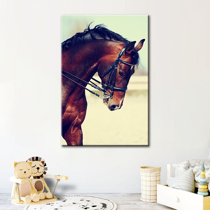Graceful Haltered Horse - Canvas Wall Art Painting | Bowlift