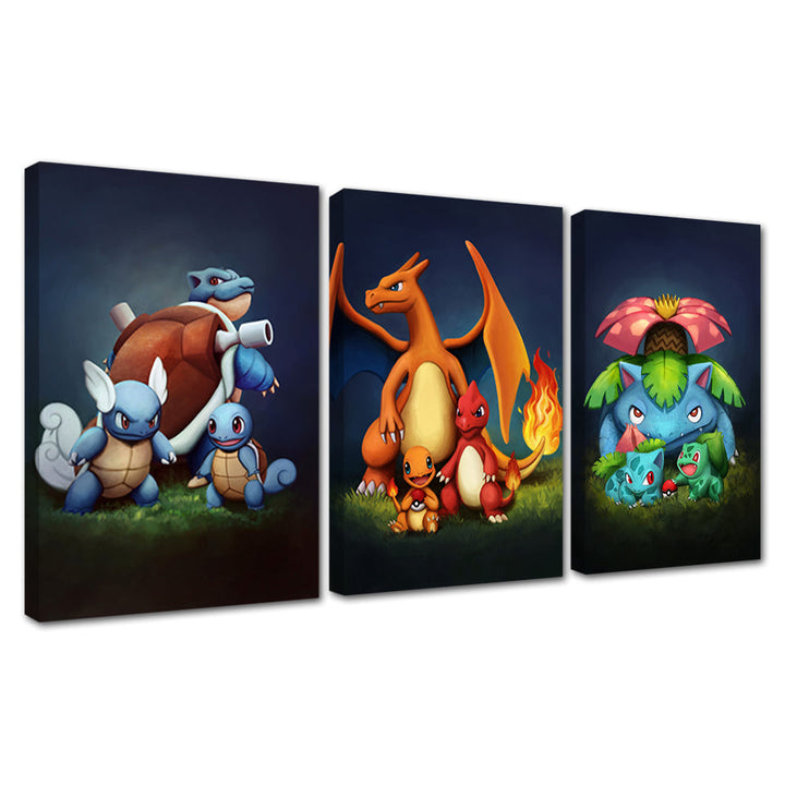 Dragon Team 3 Piece - Canvas Wall Art Painting | Bowlift