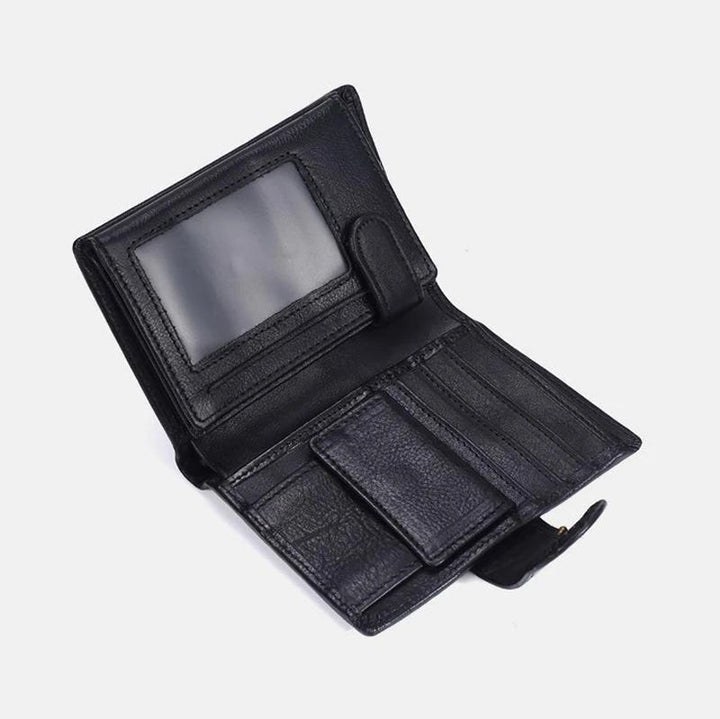 Vintage Leather PU Wallet with three compartments and multiple slots | Bowlift