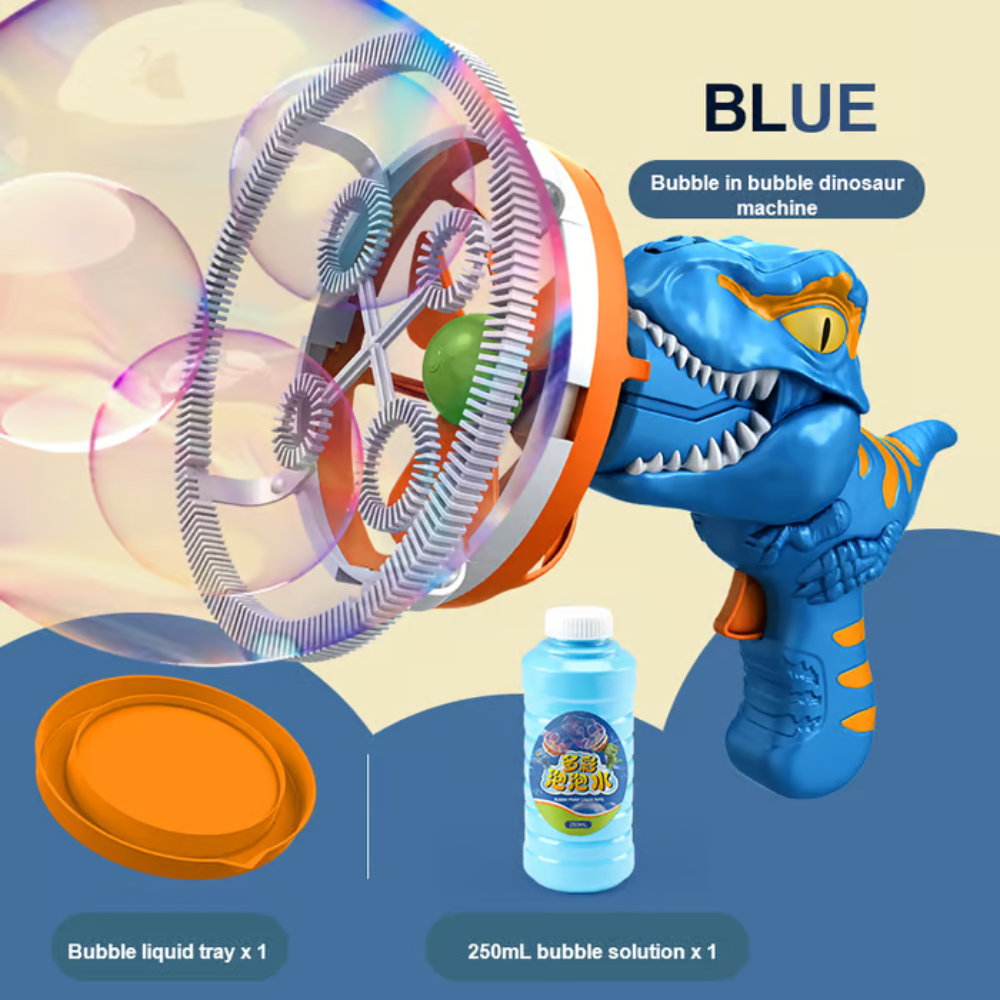 BowLift | Kids Dinosaur Bubble Blaster | Portable Bubble Machine | 1000+ Bubbles/Min