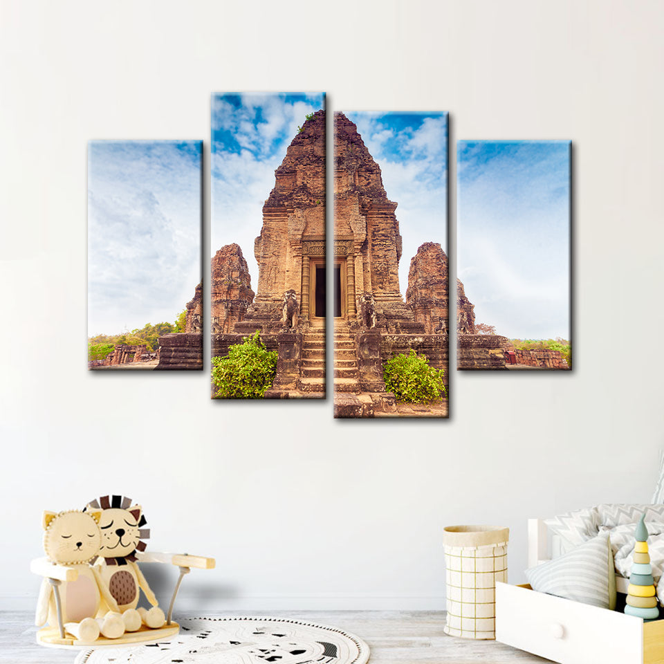 Ancient Temple 4 Piece - Canvas Wall Art Painting | Bowlift