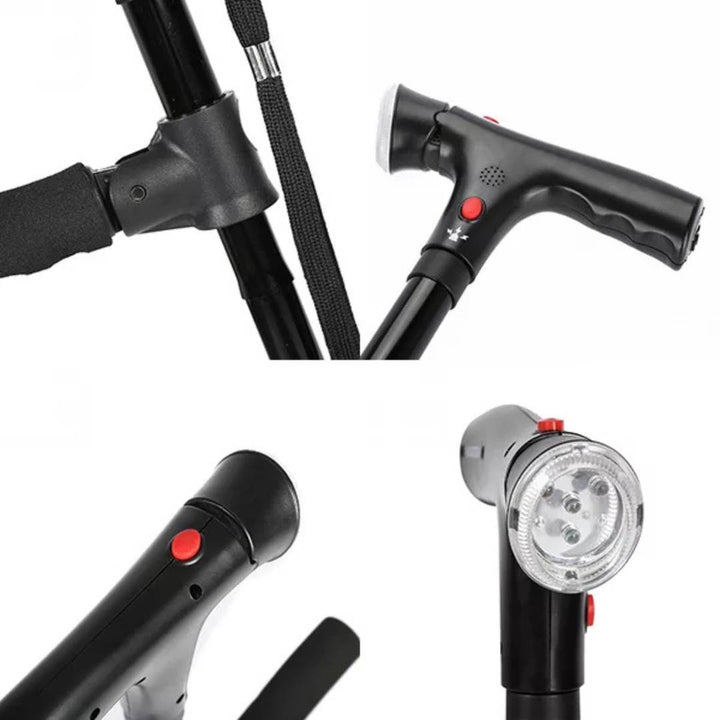 BowLift | Folding Cane - Lightweight Telescopic Walking Stick for Seniors & Travelers - Collapsible Mobility Aid for Easy Transport