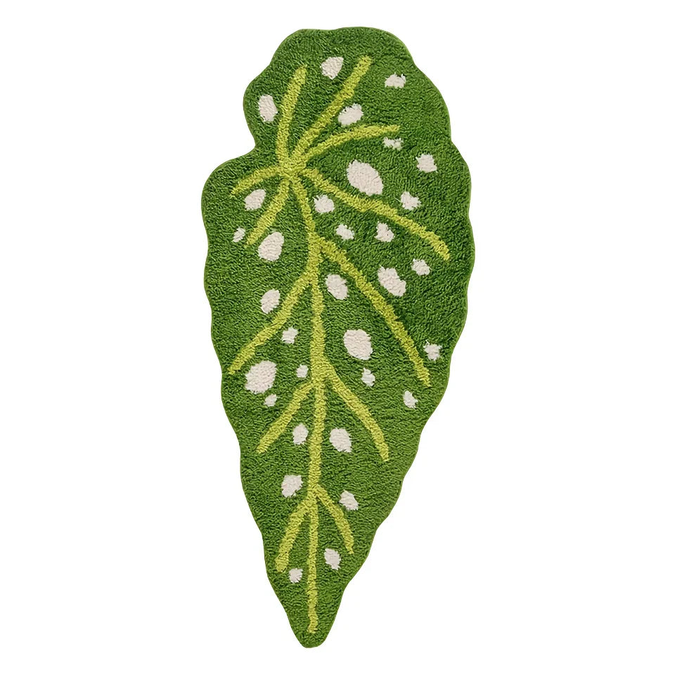 BowLift | Irregular Plush Spotted Begonia Leaf Area Rug for Living Room
